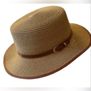 Woman’s  Straw Boater Hat with  Trim -